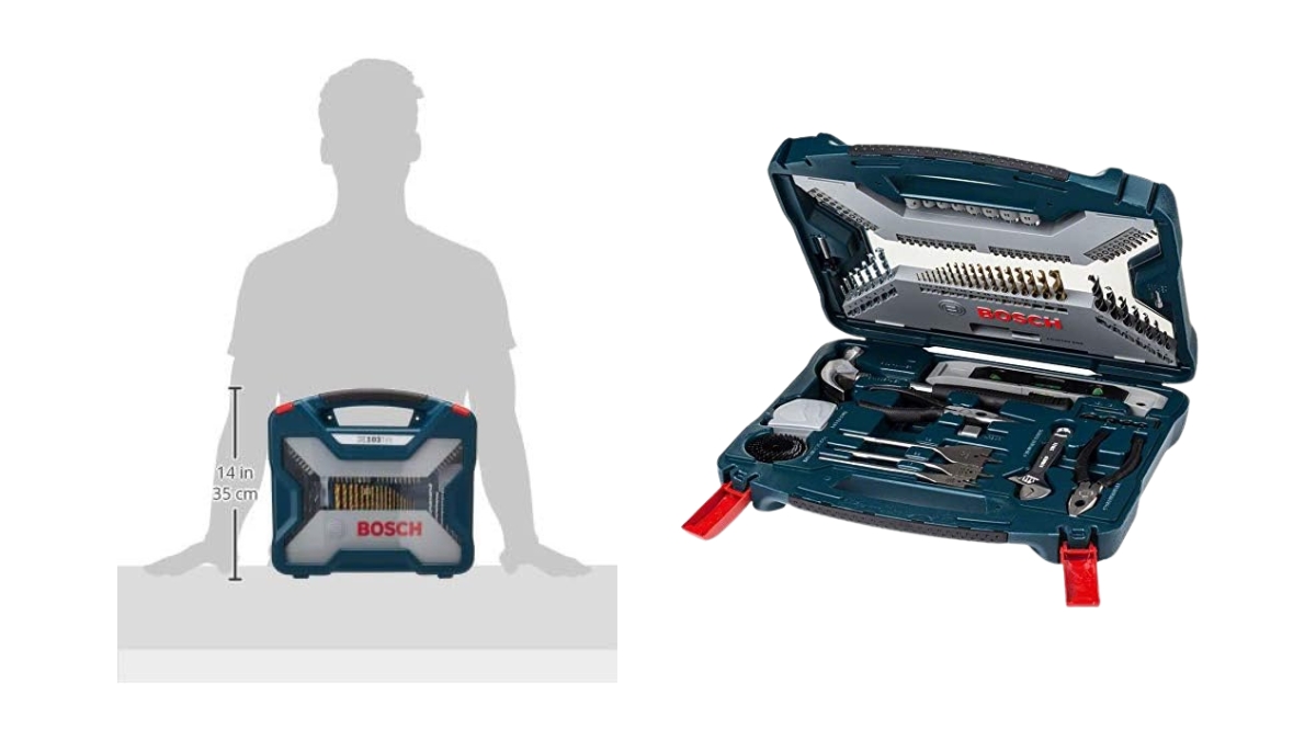 Analisando Detalhes técnicos do Bosch Kit de pontas e brocas em titânio X-Line com 103 peças