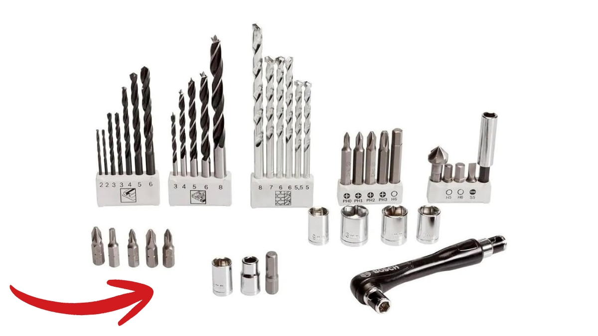 Trocando bits e acessórios do Kit de acessórios V-line 41 peças Bosch