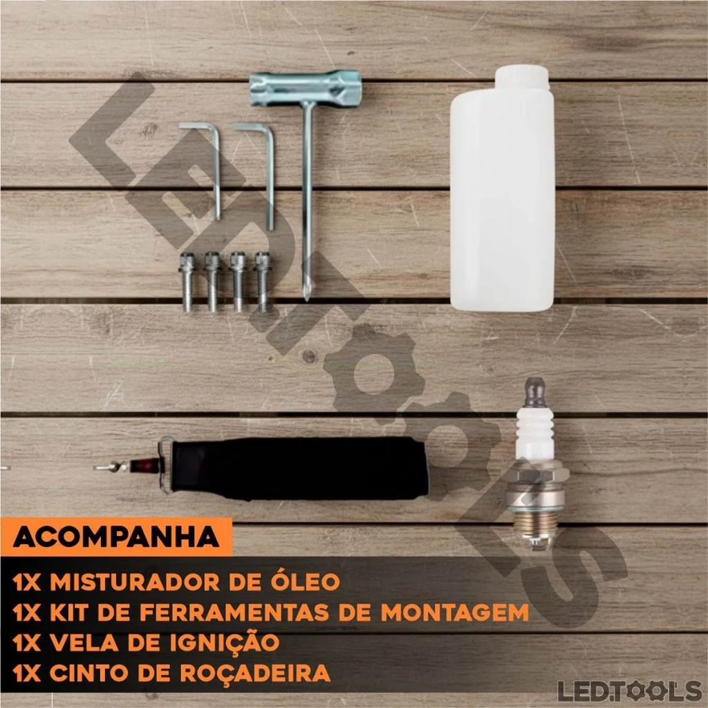 Aparador de grama a gasolina Nakasaki em uso intenso em 2026