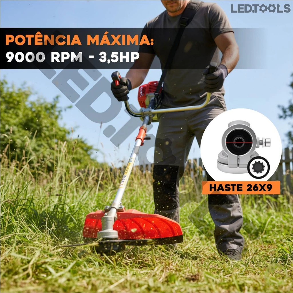 Detalhes da lâmina de corte do aparador de grama a gasolina Nakasaki