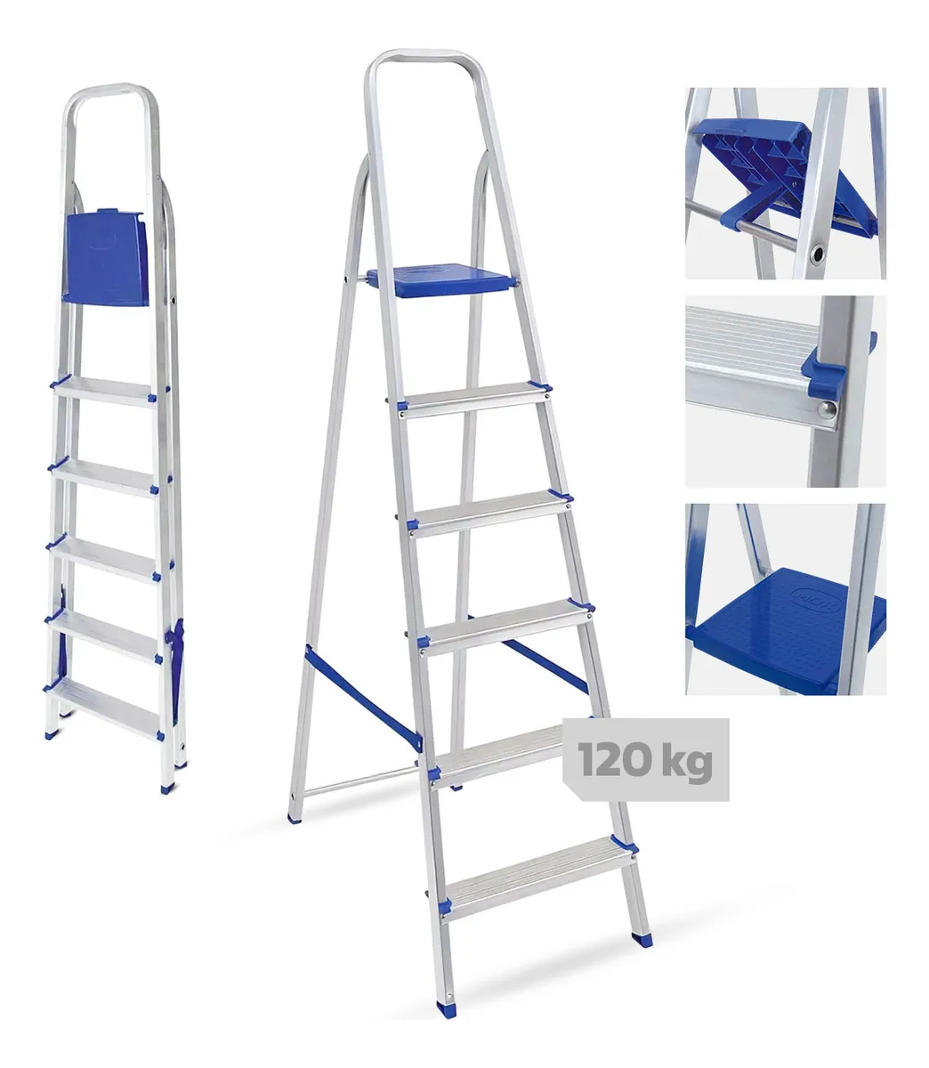 Demonstração de como usar e escolher escada de alumínio com segurança