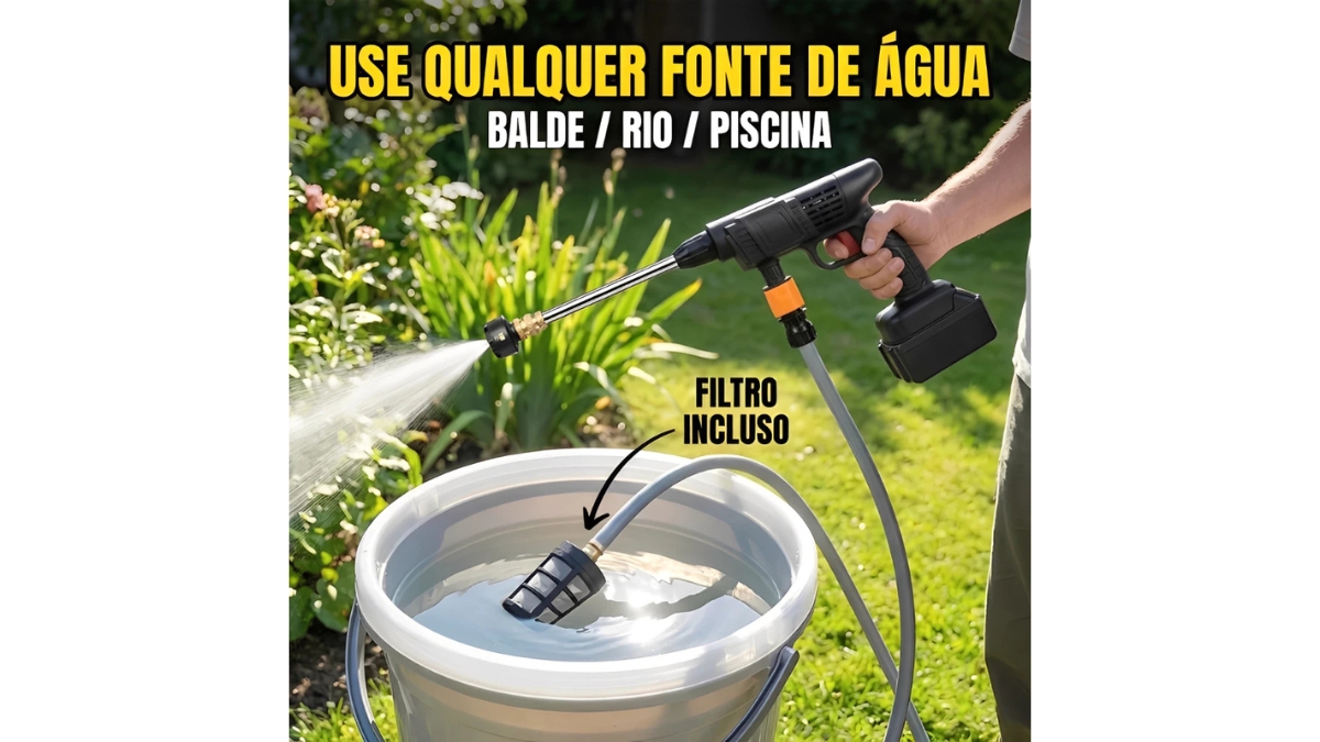 Conexões e detalhes do motor da lavadora portátil