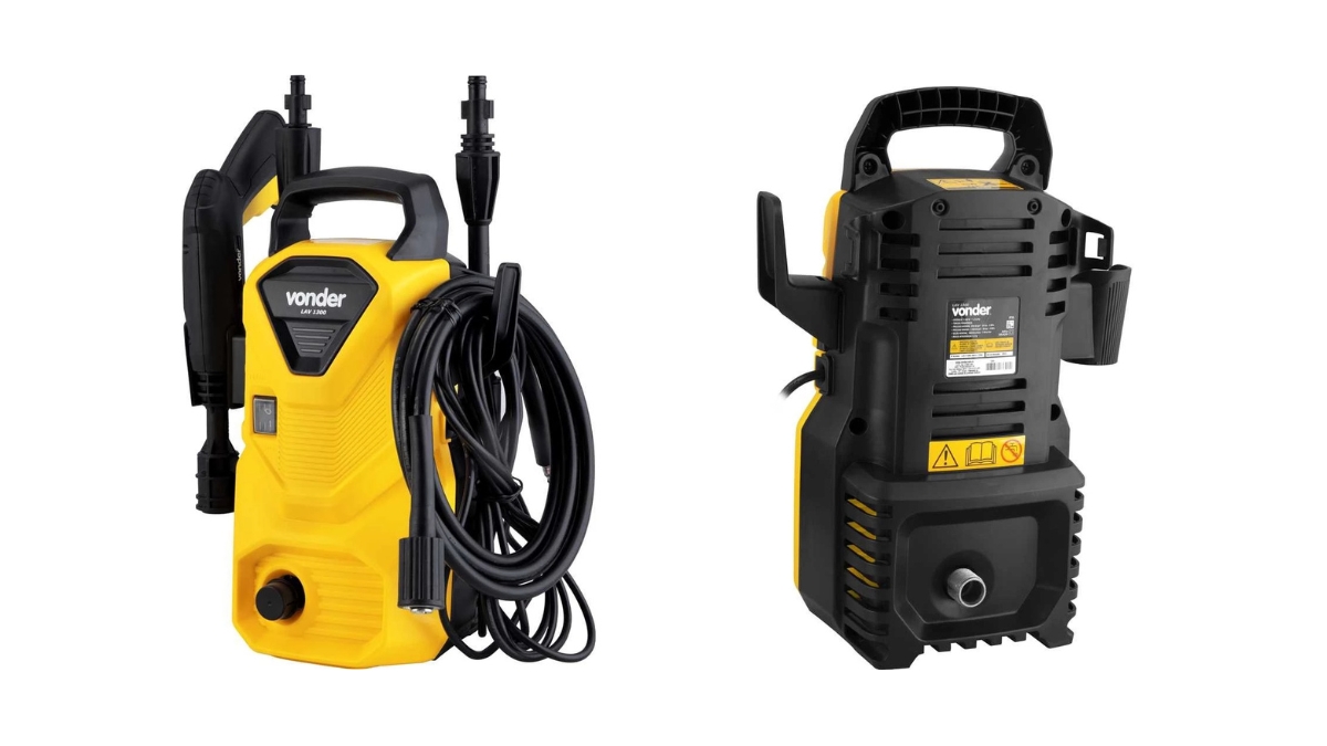 Detalhes das peças e motor da lavadora Vonder