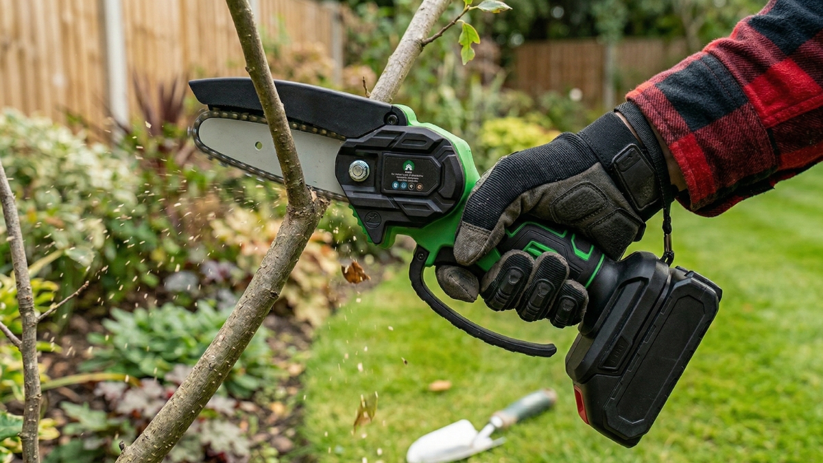 Maleta e proteções do kit mini motosserra Hagra