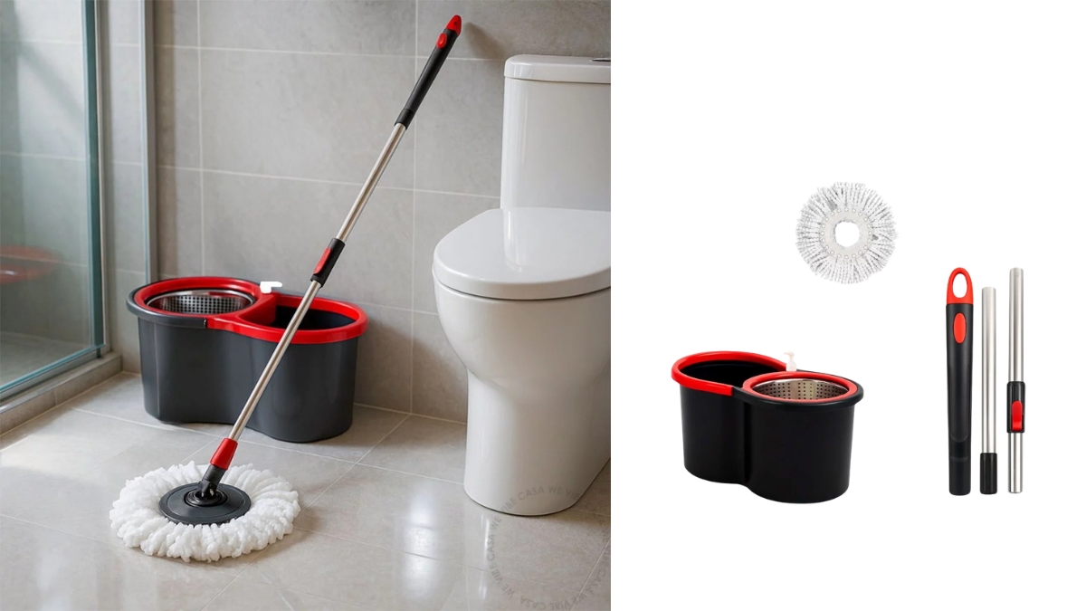 Visão alternativa do conjunto balde e mop centífugo