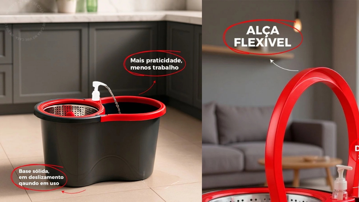 Principais destaques de design e ergonomia do mop 360