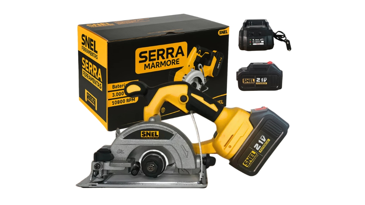 Componentes técnicos e motor Brushless da Serra Mármore sem Fio